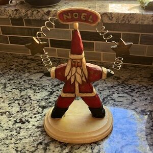 Lori Miller Collection Whispering Pines  carving folk art Noel Santa w/stars